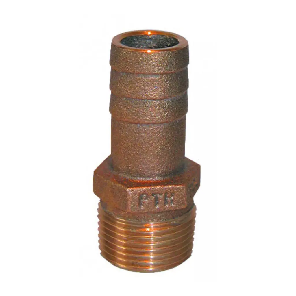 Groco Bronze Hose Barb To Npt - 1/2 Hose-1-1/8 Adp 1