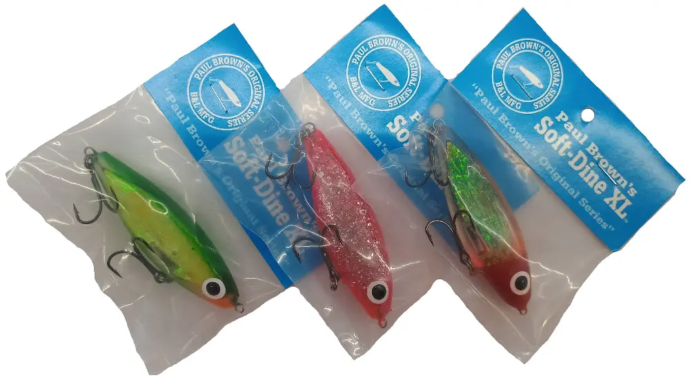 Paul Brown's Soft-Dine Xl Rattling Soft Lures - 3.25" 1
