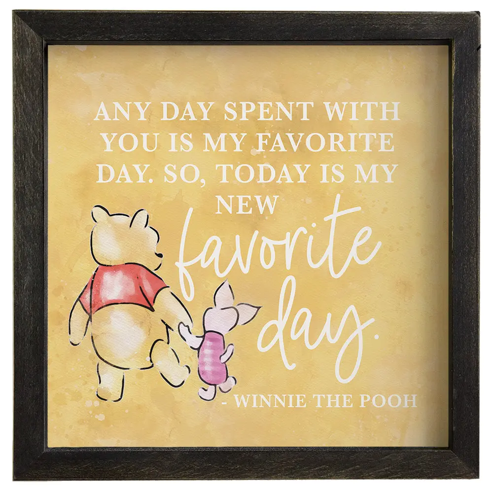 Sincere Surroundings Winnie The Pooh "Favorite Day" Wooden Inspirational Sign - 10" X 10" 1