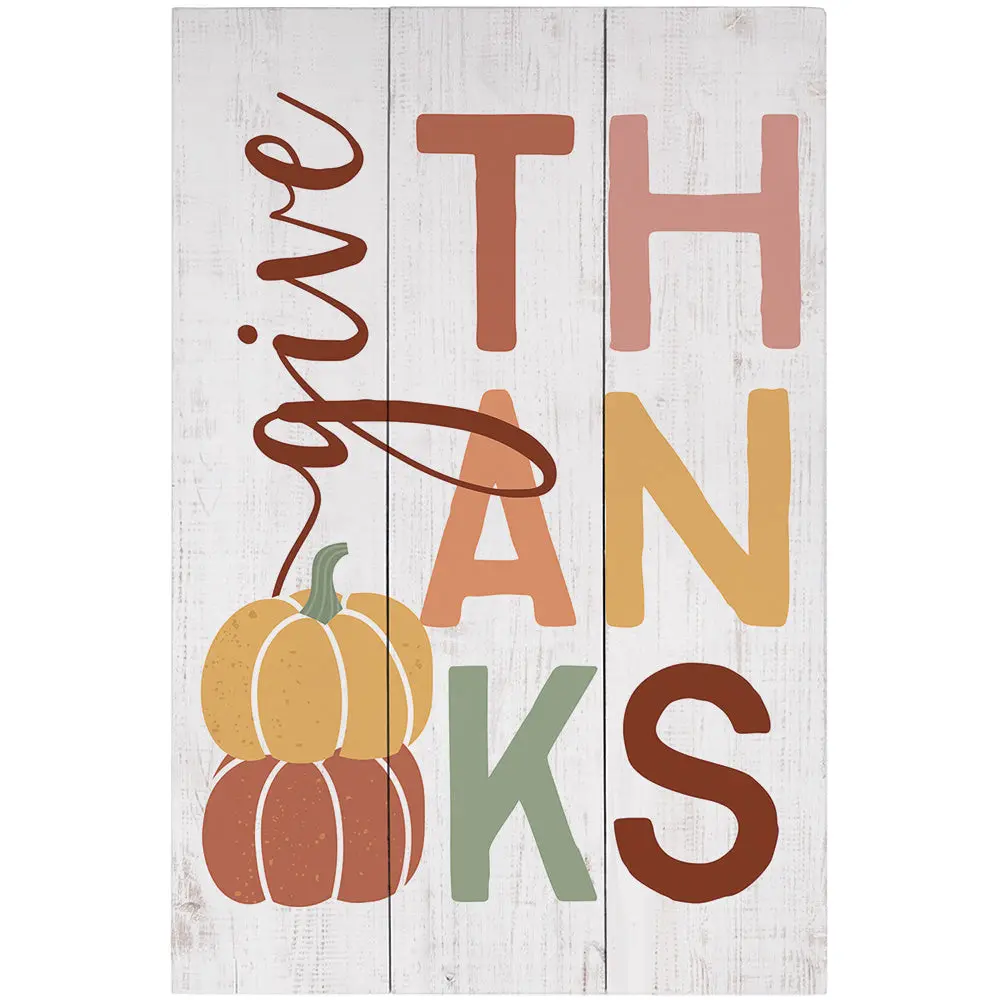 Sincere Surroundings "Give Thanks" Pinewood Sign - 11" X 16" 1