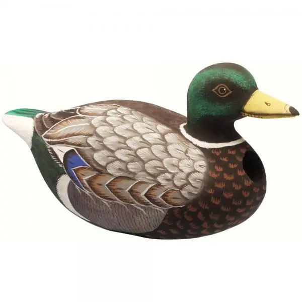 Songbird Handcarved Albesia Wood Mallard Birdhouse - 12.2" X 4.95" X 5.9" 1