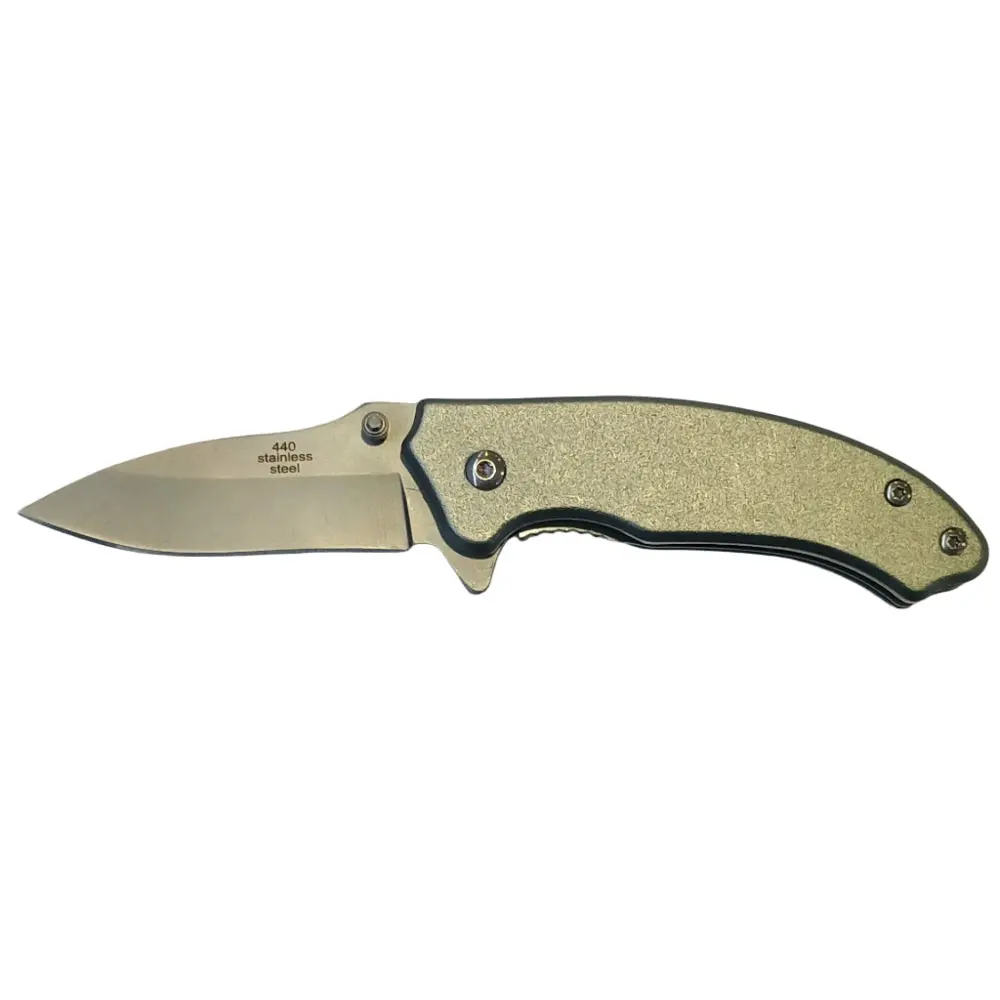Service Tool Matte Gray Stainless Steel Folding Knife - 2.5" 1