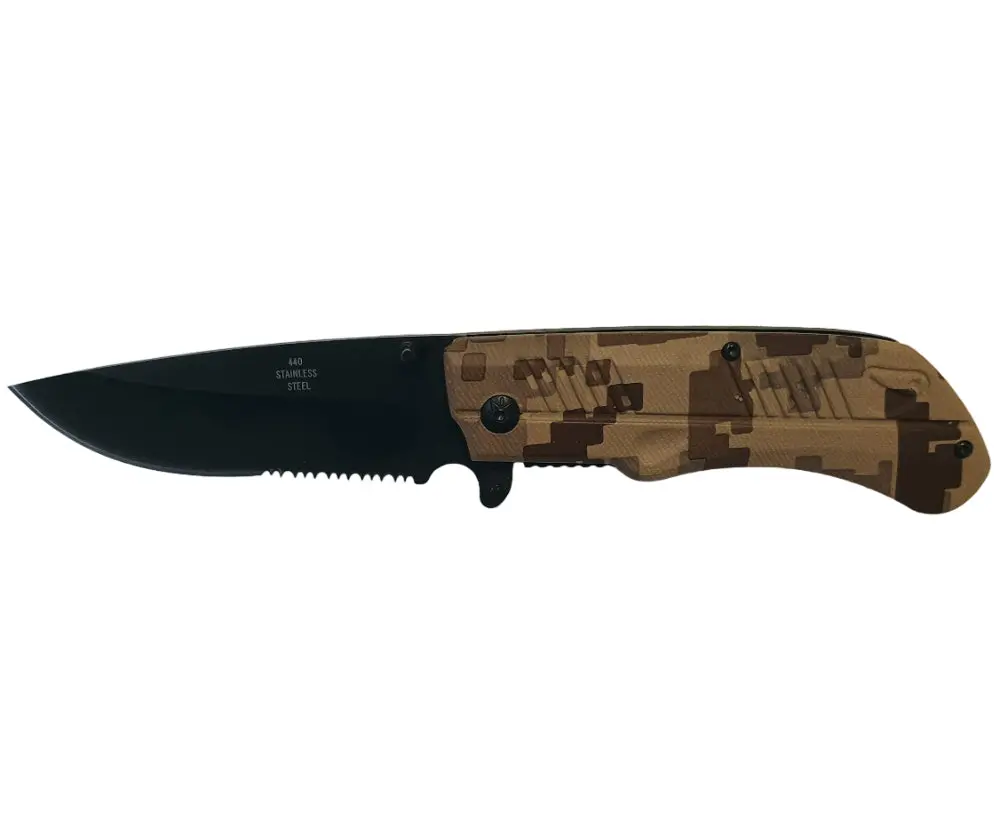 Service Tool Digital Desert Camo Stainless Steel Folding Knife - 3" 1