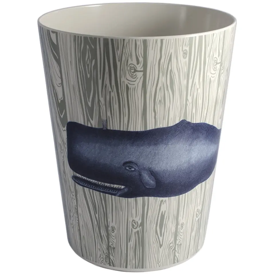 Thomas Paul Melamine Whale & Seahorses Waste Basket - 10" 1