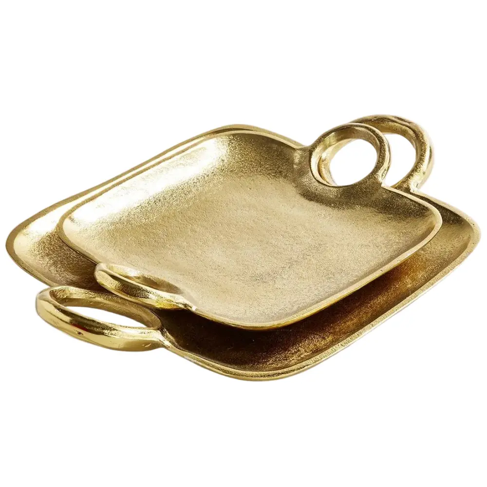 Two's Co. Gold-Toned Aluminum Trays 1