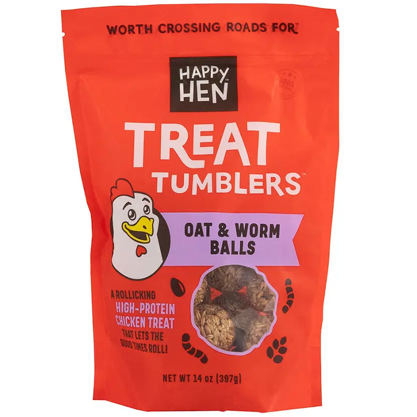 Happy Hen Treat Tumblers Oat & Mealworm Chicken Treats - 14 Oz. 1