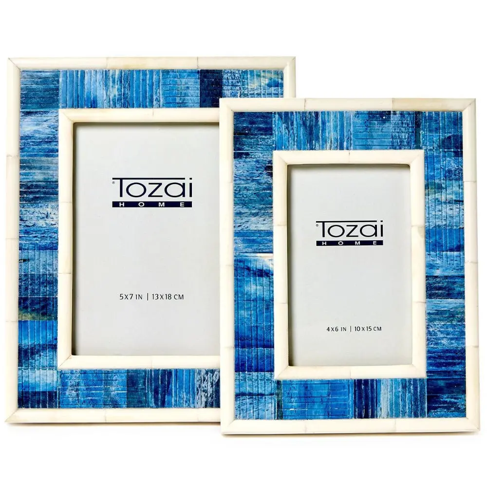 Tozai Stacked Blue Bone Inlays Photo Frame 1