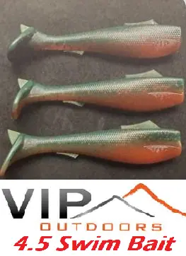 Vip Outdoors 4.5" Swim Bait Motor Oil/ Red 1