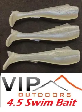 Vip Outdoors 4.5" Swim Bait White Glow 1
