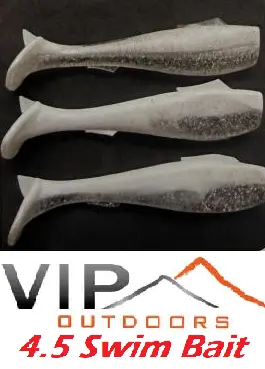 Vip Outdoors 4.5" Swim Bait White Silver 1