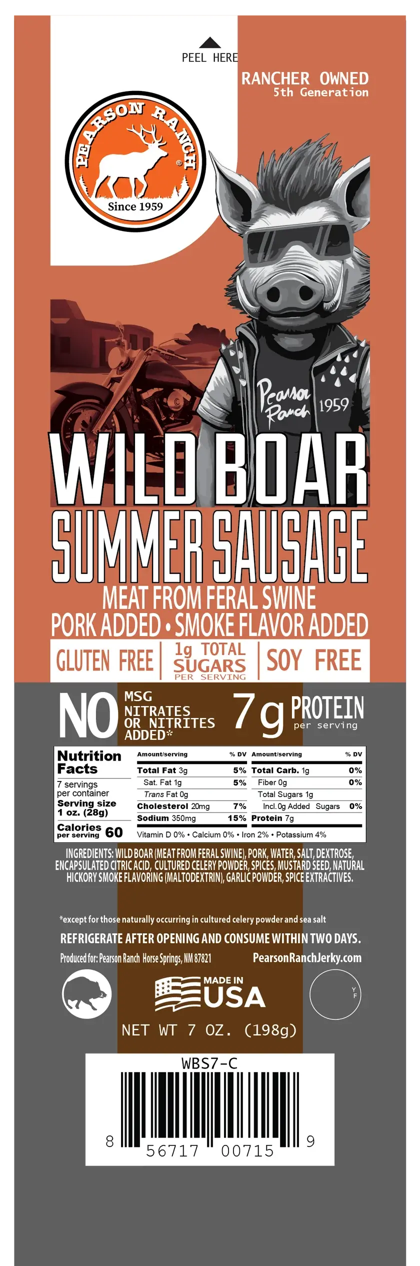 Pearson Ranch Wild Boar Summer Sausage 1