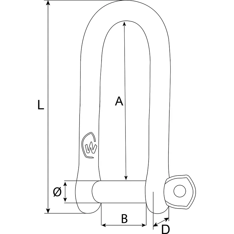 Wichard Forged Ce Stainless Steel Hr Long D Shackles 1