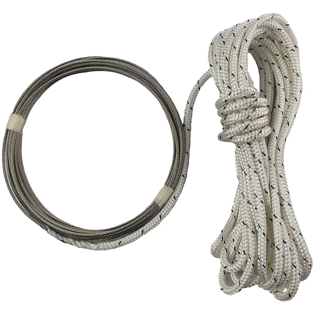 Halyard 1/8" X 40Ft Wire 3/8" X 40Ft White Rope 1