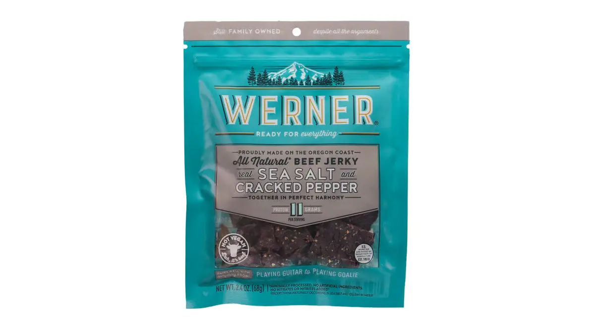 Werner 2.4 Oz Sea Salt & Cracked Pepper Beef Jerky 1