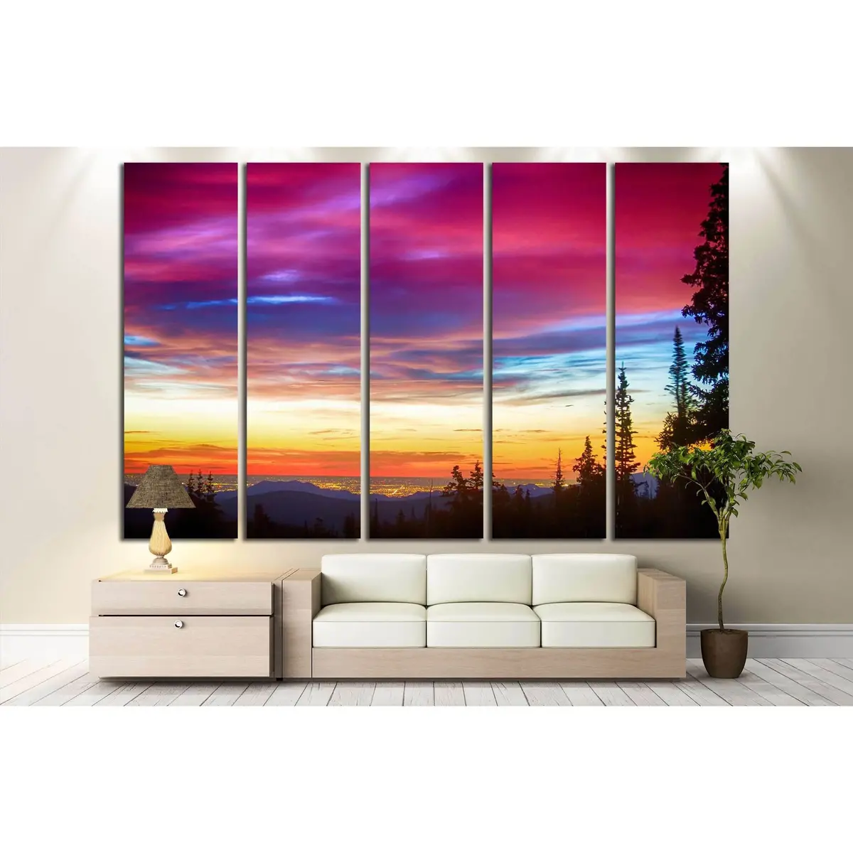 Vibrant Sunrise Over Boulder Colorado City Lights Canvas Wall Art – Ready to Hang - Image 3