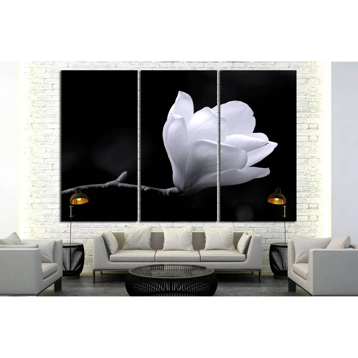 A Black And White Fine Art Portrait Of The Flower From A Magnolia Tree. №2747 Ready To Hang Canvas Print 5