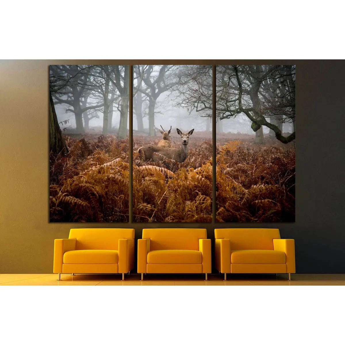 A Deer In The Fog, Richmond Park, London №2379 Ready To Hang Canvas Print 5