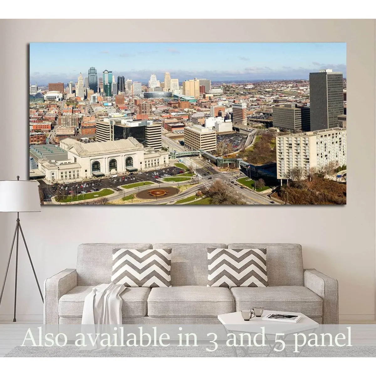 A Large Panoramic View Of Kansas City, Missouri During The Daytime №1642 Ready To Hang Canvas Print 1