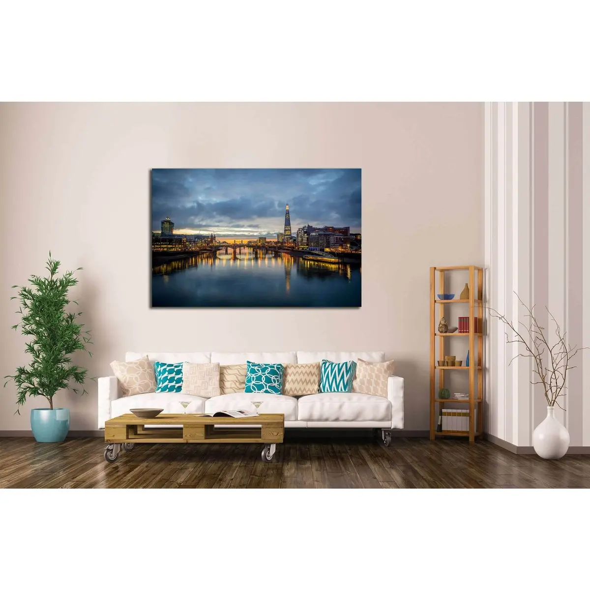 London Cityscape Canvas Art Print #555 – Pre-Installed Hanging Hardware - Image 3