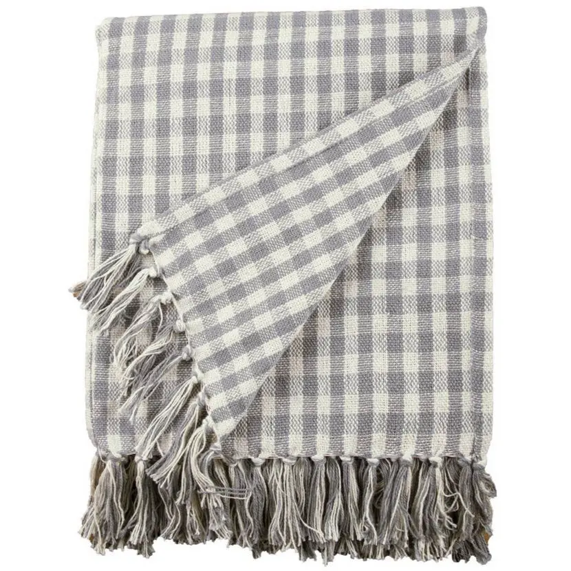 C&F Neutral Gray Check Cotton Throw Blanket - 50" X 60" 1
