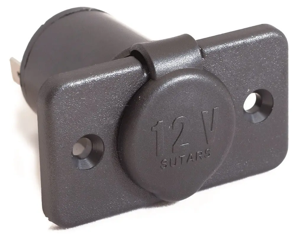 Socket 12V (Cigarette Lighter) Rectangular Flange, Surface Mount 1