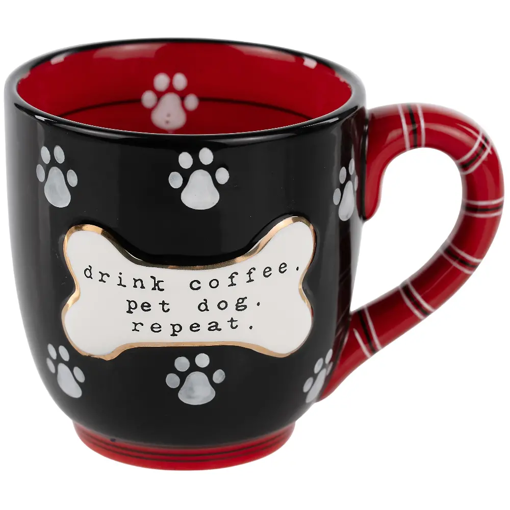 Glory Haus Ceramic "Drink Coffee, Pet Dog, Repeat" Mug - 16 Oz. 1