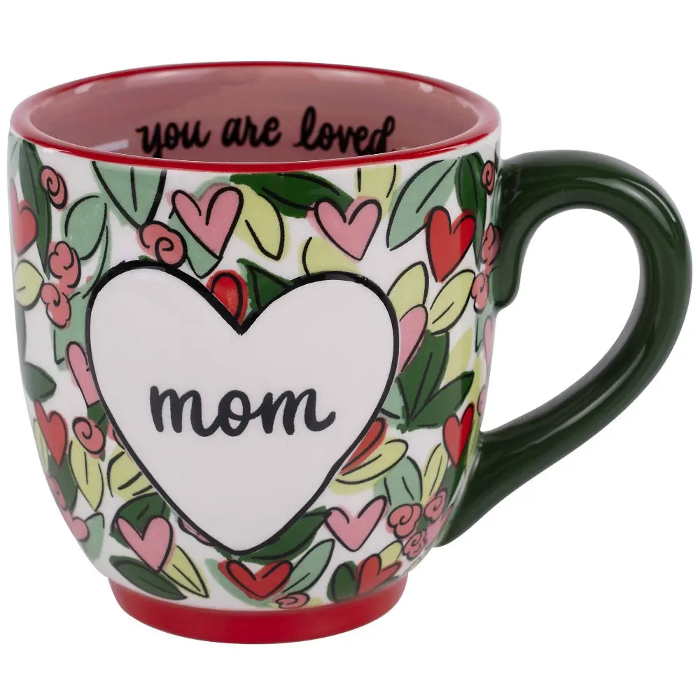 Glory Haus Ceramic "Mom" Hearts & Flowers Mug - 16 Oz. 1