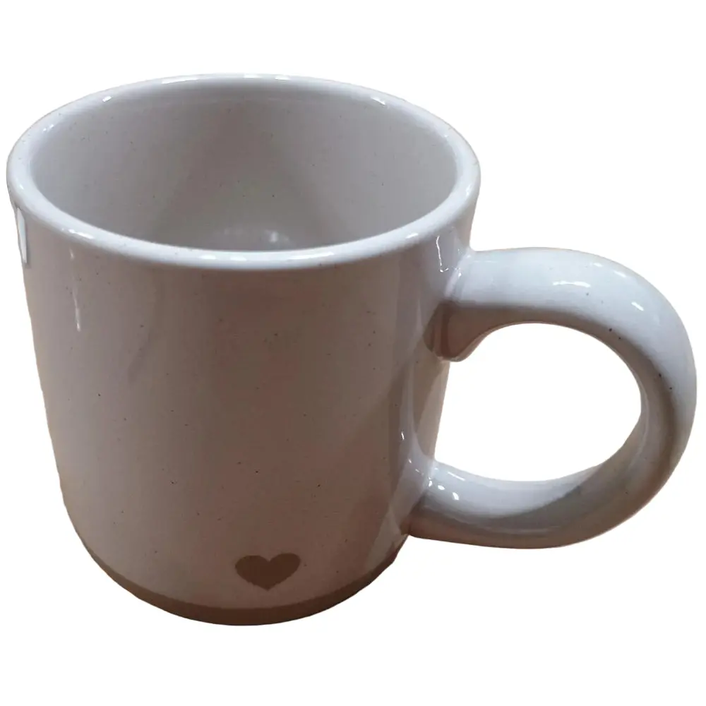 Sweetwater Off-White Heart Stoneware Coffee Mug - 14 Oz. 1