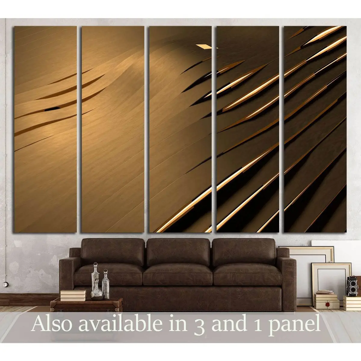 Golden Wave Abstract Canvas Art – 3D Textured Wall Decor