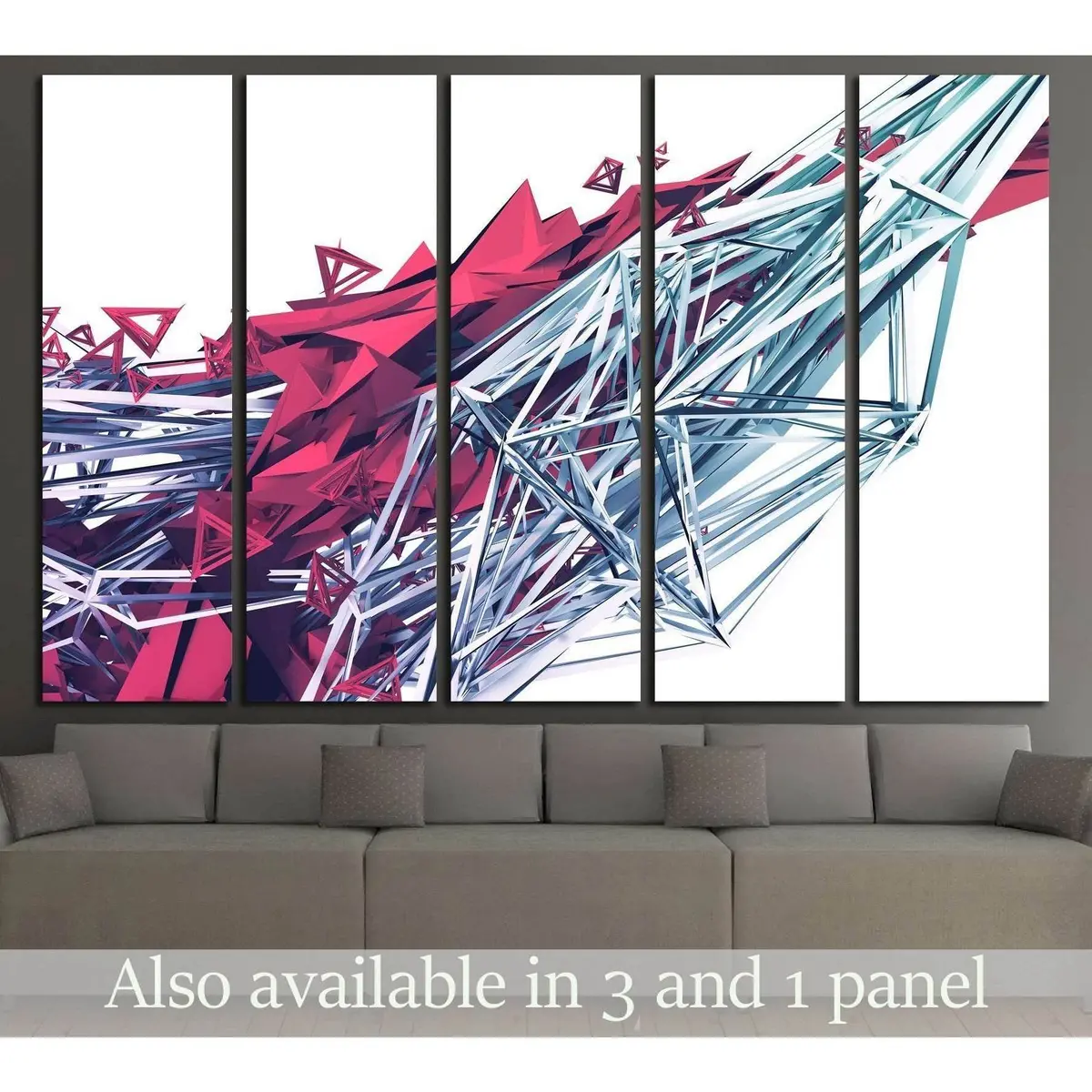 Abstract 3D Chaotic Plexus Surface Art – Ready-to-Hang Canvas Print #2559