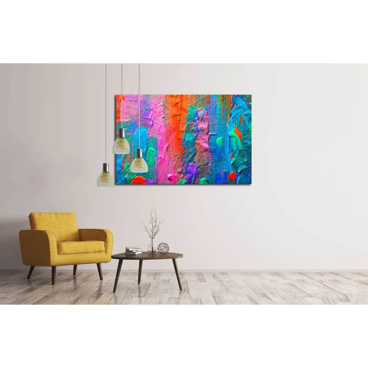 Abstract Art Background. Hand-Painted Background. Self Made №2881 Ready To Hang Canvas Print 3