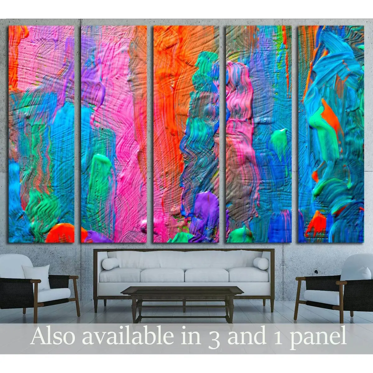 Modern Abstract Canvas Wall Art – Hand-Painted Original Design #2881, Ready-to-Hang Decor