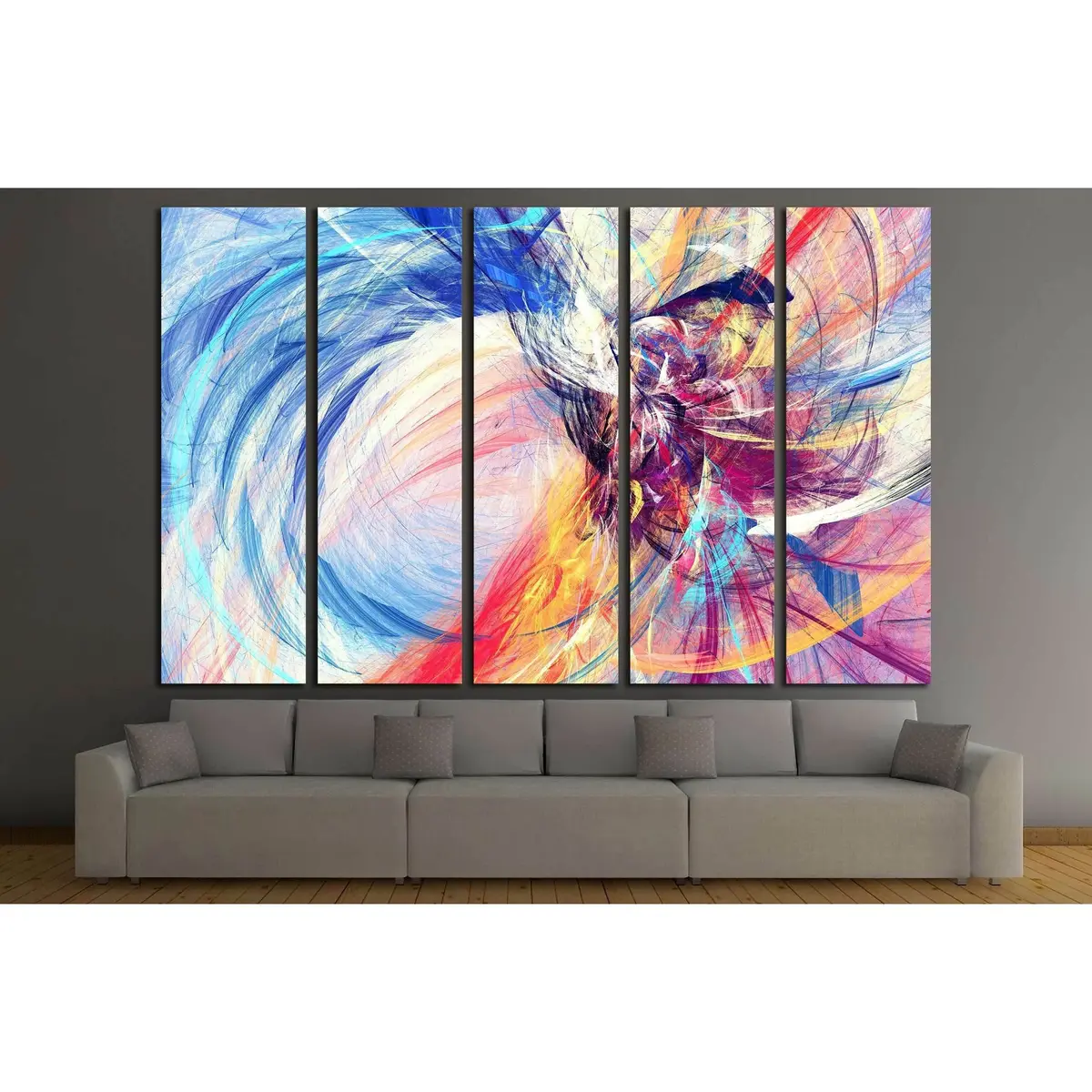 Vibrant Abstract Multicolor Canvas Art Print – Ready-to-Hang Wall Decor - Image 3