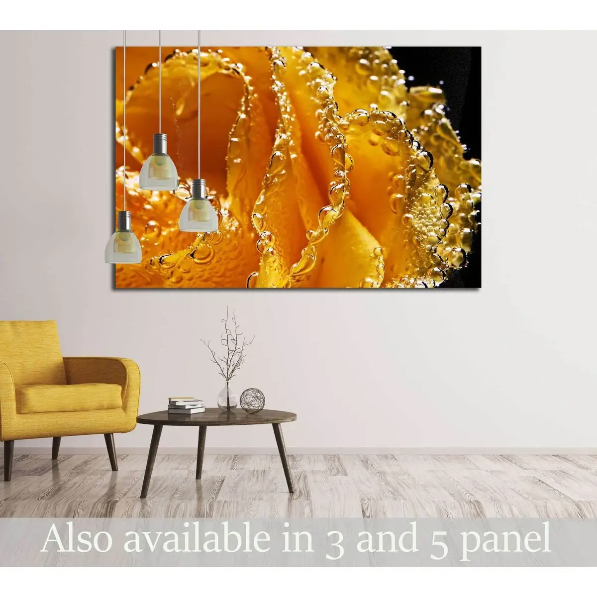 Abstract Beautiful Underwater Yellow Rose №2750 Ready To Hang Canvas Print 1