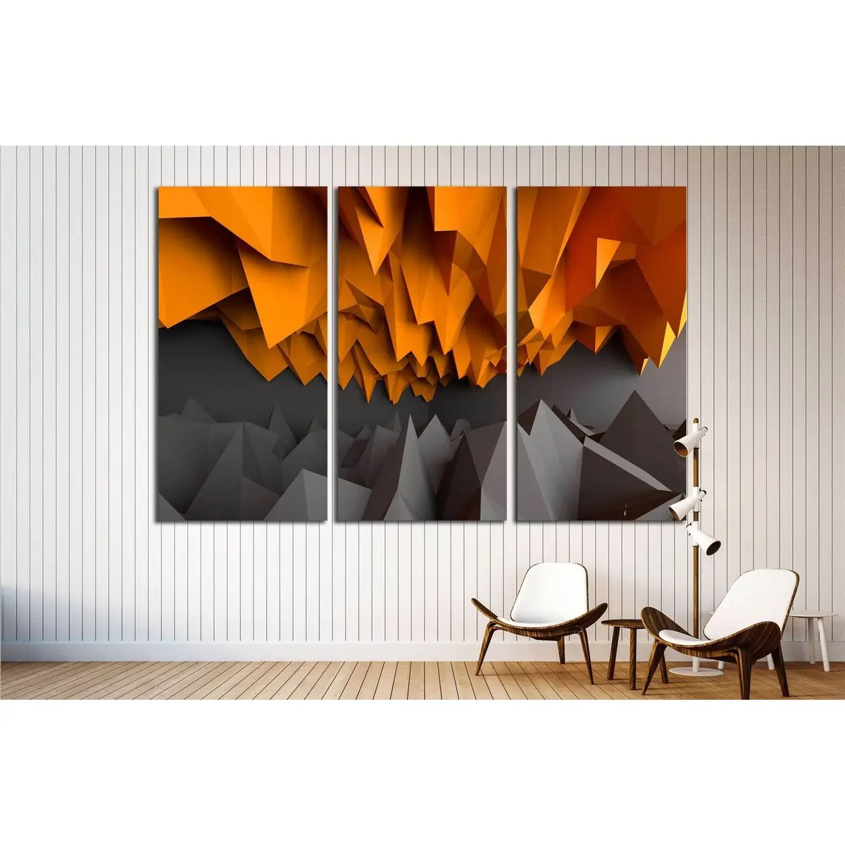Abstract Black And Orange Background №1611 Ready To Hang Canvas Print 5