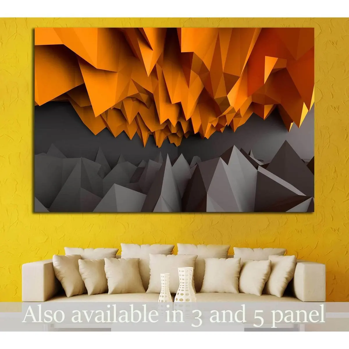 Abstract Black And Orange Background №1611 Ready To Hang Canvas Print 1