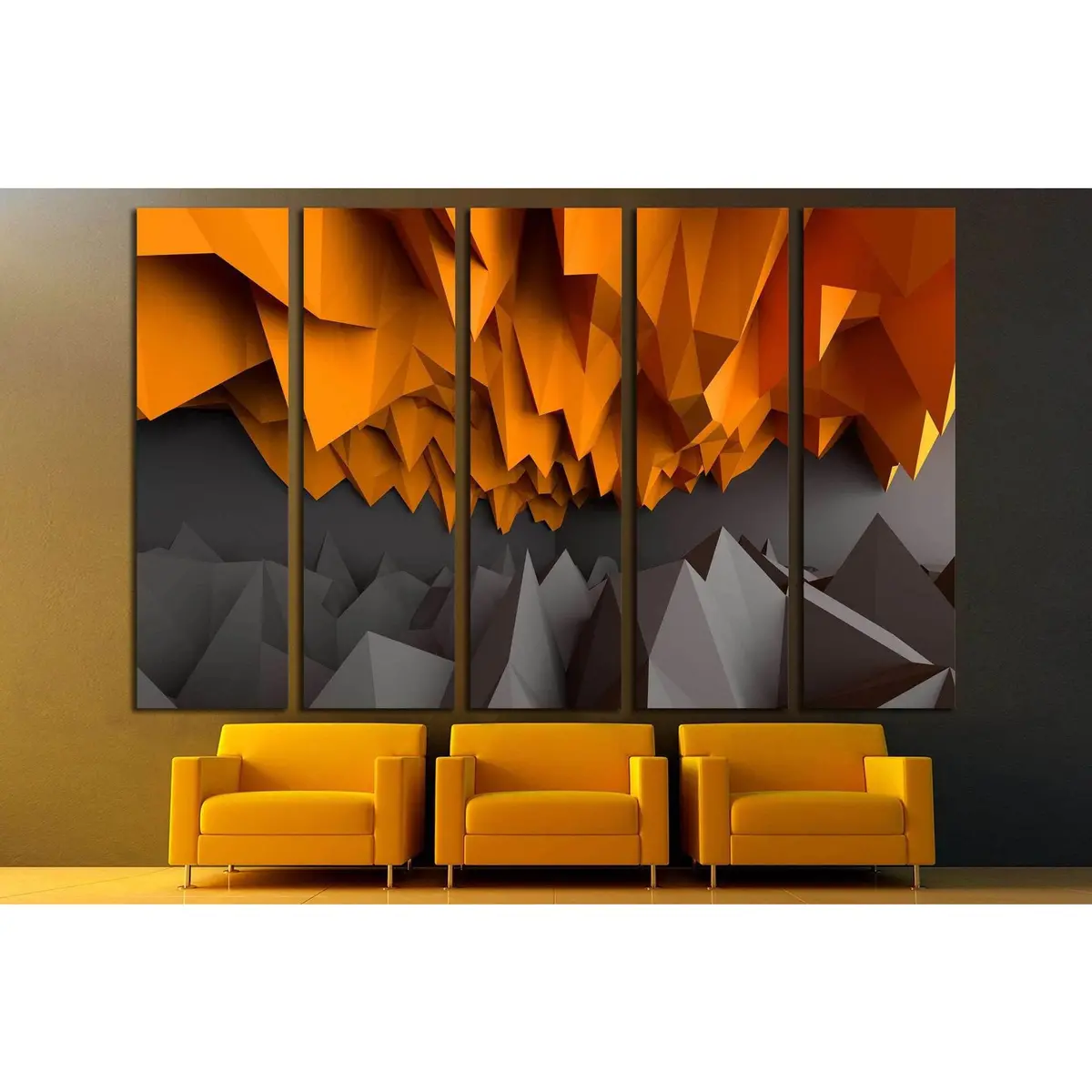 Modern Abstract Canvas Art Print in Black and Orange – Ready to Hang - Image 3