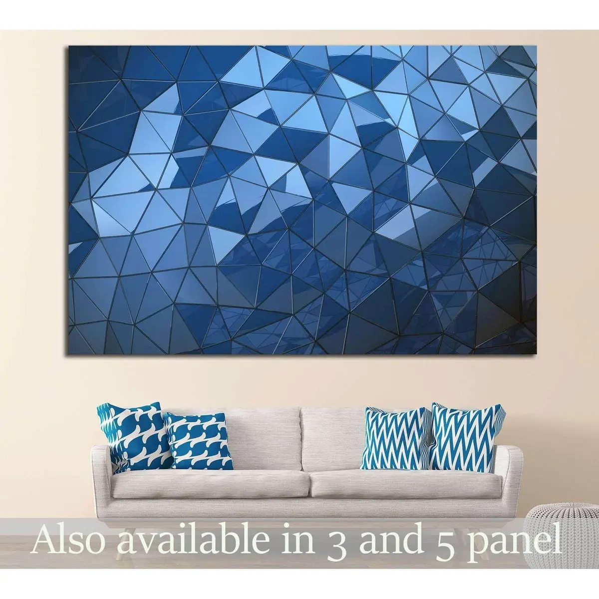 Abstract Blue Polygon Background №1607 Ready To Hang Canvas Print 1