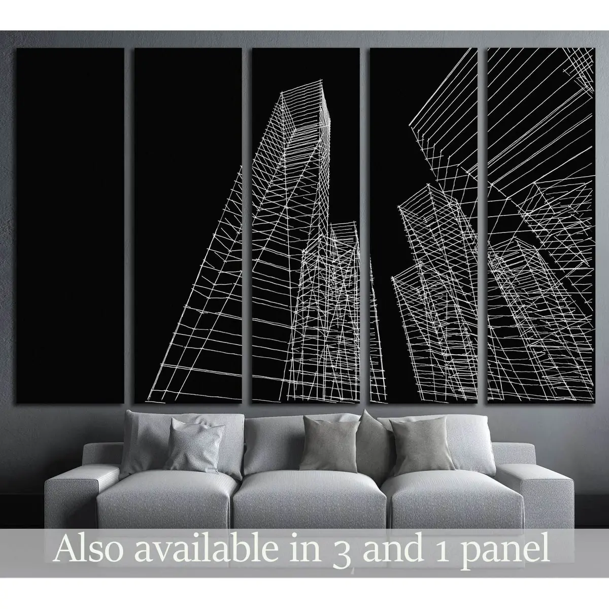 Modern Abstract Cityscape Canvas Art Print №1580