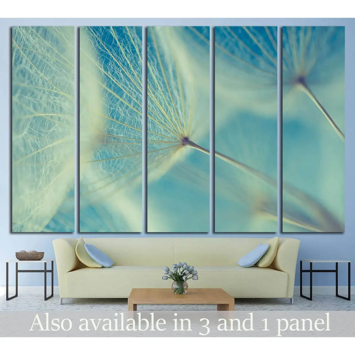 Abstract Dandelion Flower Canvas Wall Art – Ready-to-Hang Print #1073