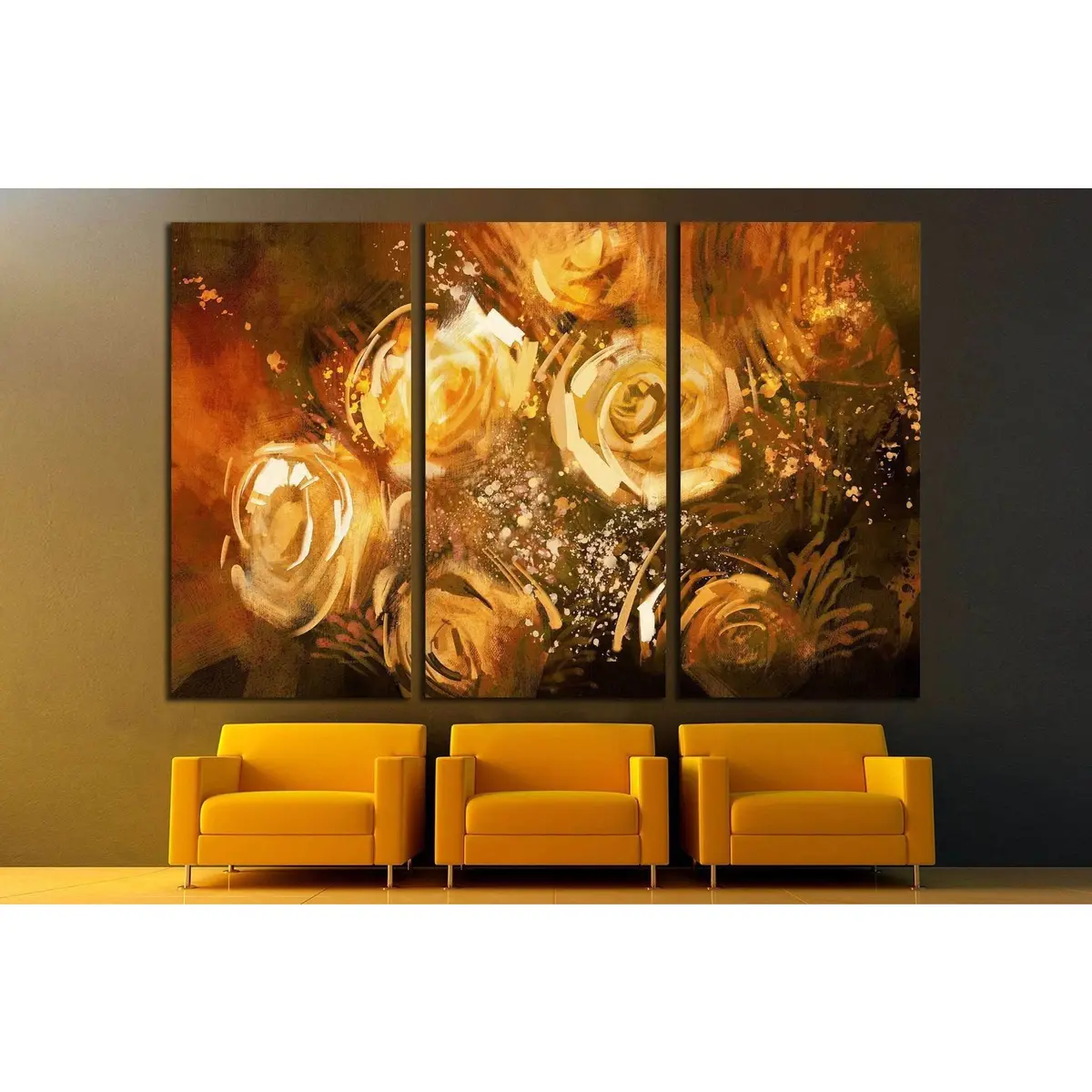 Abstract Flowers Vintage Style №1345 Ready To Hang Canvas Print 5