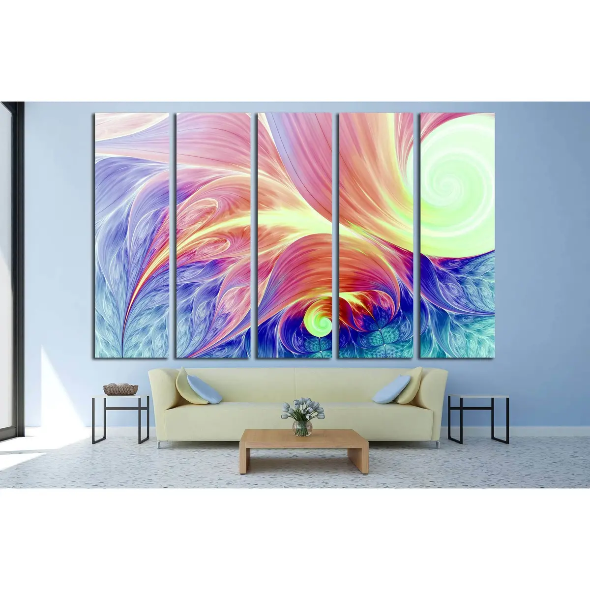 Abstract Fractal Spiral Canvas Print – Ready-to-Hang Wall Art #2896 - Image 3
