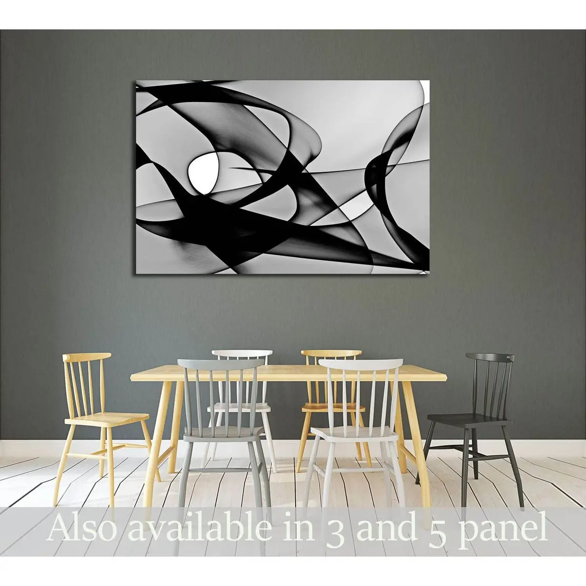 Abstract Generated Black And White Pattern Background №2880 Ready To Hang Canvas Print 1