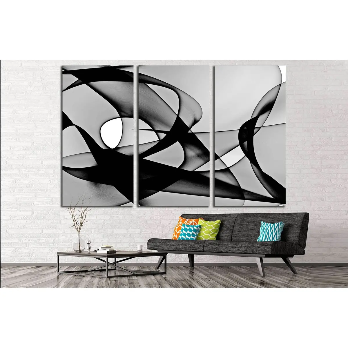 Abstract Generated Black And White Pattern Background №2880 Ready To Hang Canvas Print 5