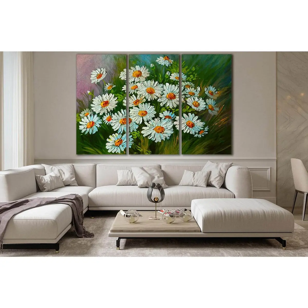 Abstract Illustration Of Flowers Daisies №Sl590 Ready To Hang Canvas Print 5