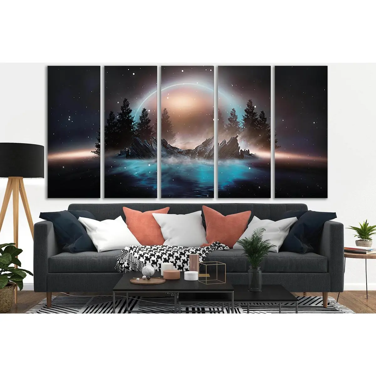 Premium Abstract Island Landscape Canvas Art – Ready-to-Hang Print SL1234 - Image 3