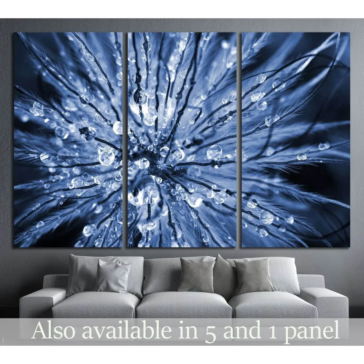 Abstract Macro Picture Of Dewdrops №1336 Ready To Hang Canvas Print 5
