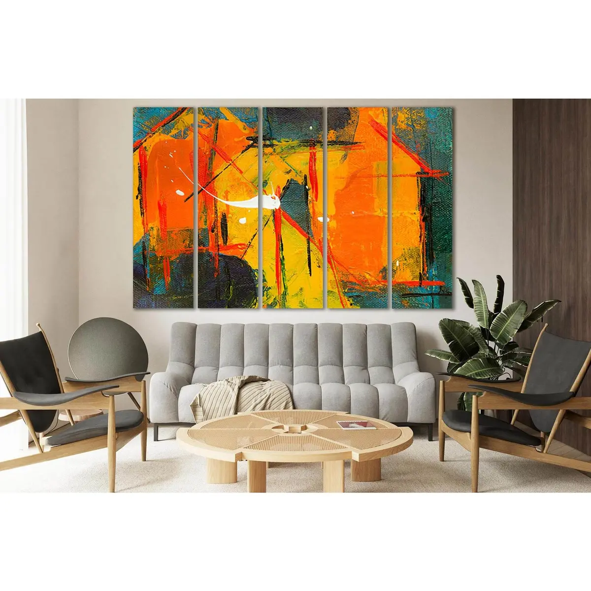 SL582 Abstract Oil Painting Canvas Print – Ready-to-Hang Wall Art - Image 3