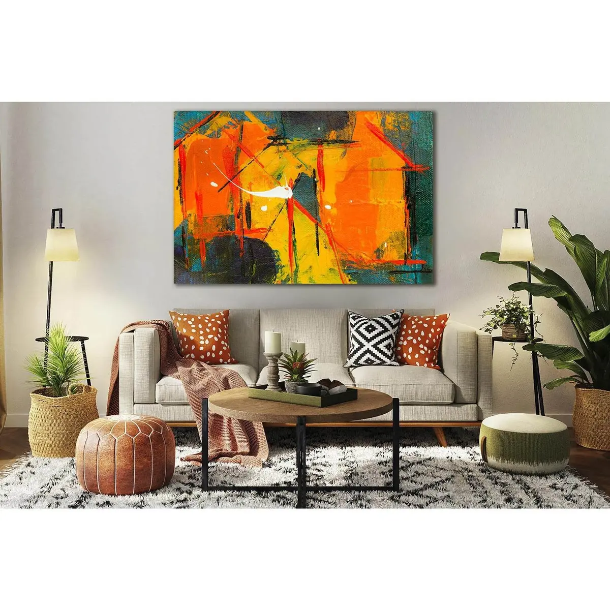 Abstract Oil Painting №Sl582 Ready To Hang Canvas Print 1