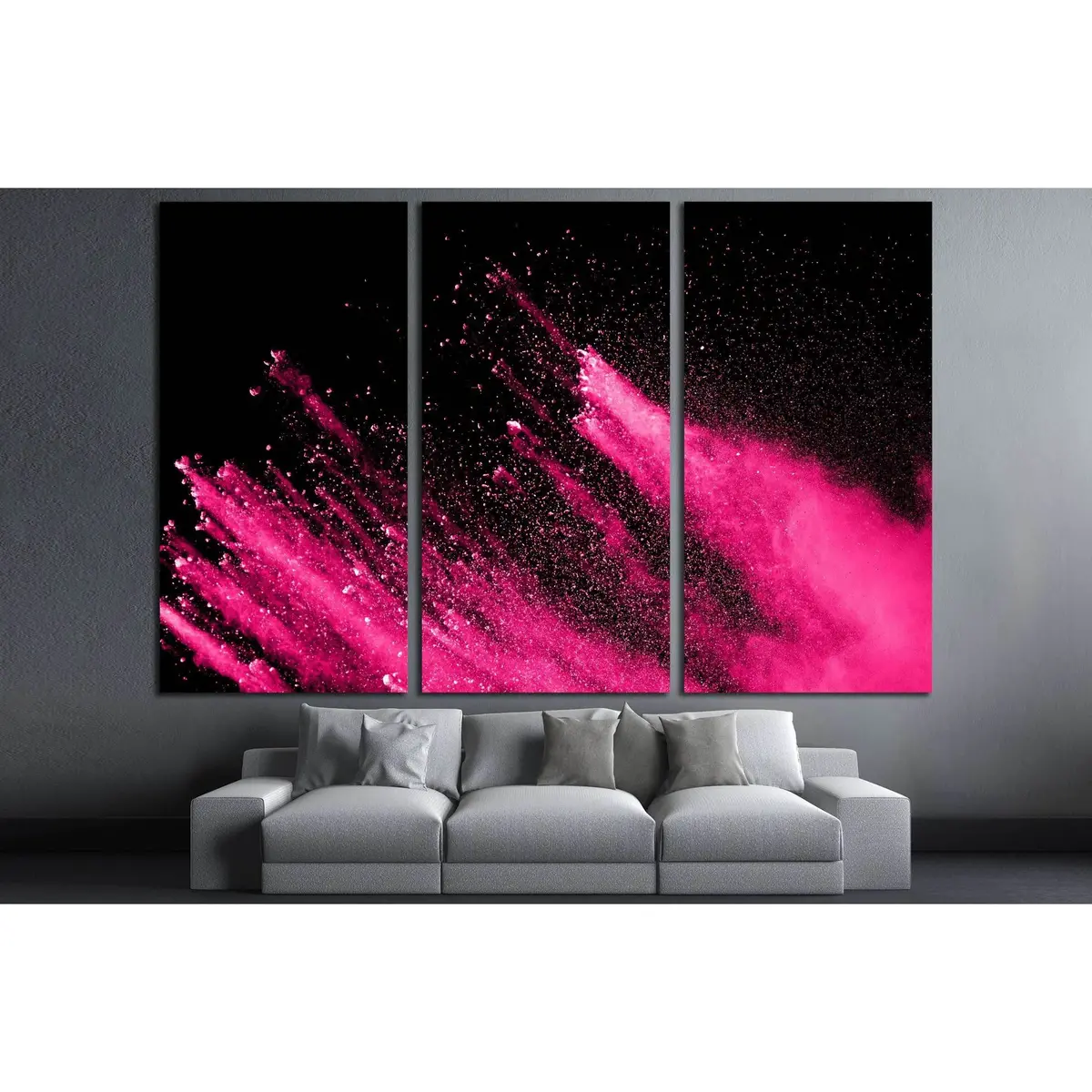 Abstract Powder Splatted Background,Freeze Motion Of Color Powder Exploding №3022 Ready To Hang Canvas Print 5